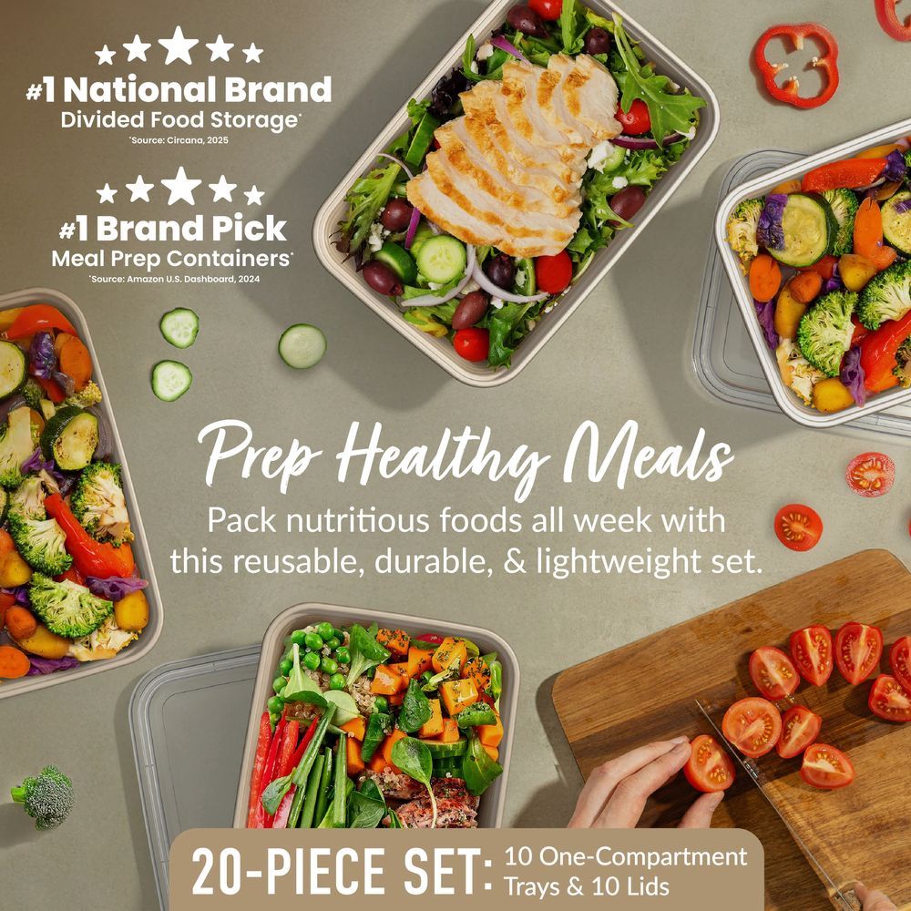 Bentgo Prep 1-Compartment Meal Prep Containers (20-Piece) - Image 41